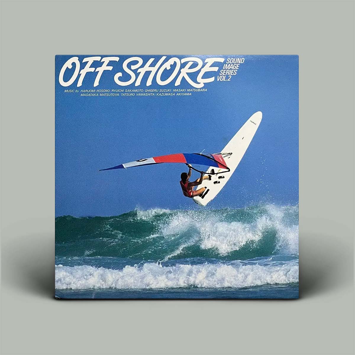 Album cover for 'Off Shore Sound Image Series Vol.2' with a surfer on a wave.